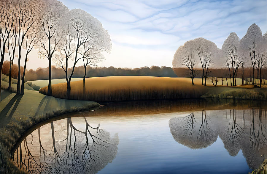 Early Morning At The Pond Digital Art by Deborah League