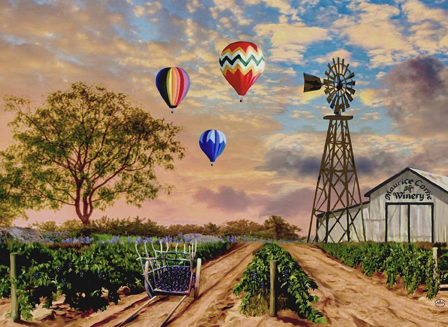 Twilight at the Vineyard Painting by Ron Chambers