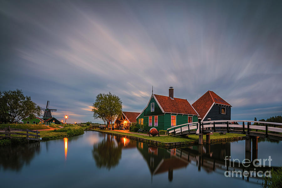 Twilight at the Zaanse Schans Photograph by Henk Meijer Photography