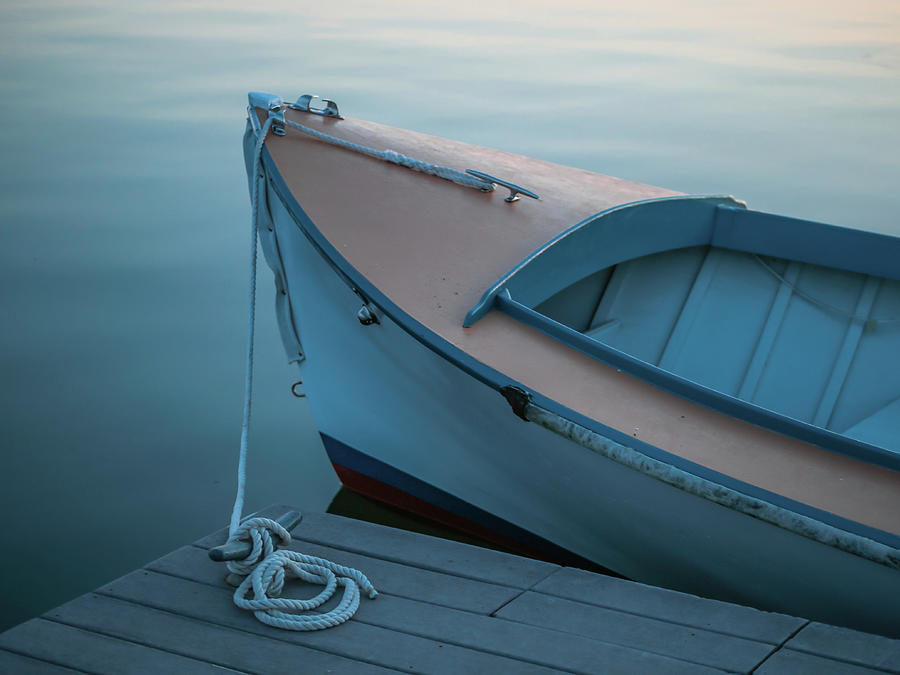 Twilight Blue Boat Photograph by Katie Dobies