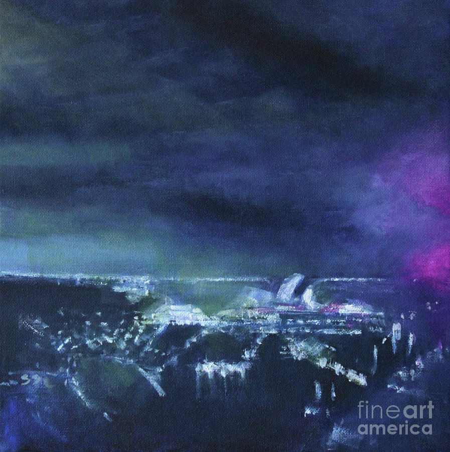 Twilight Blue Painting by Jane See
