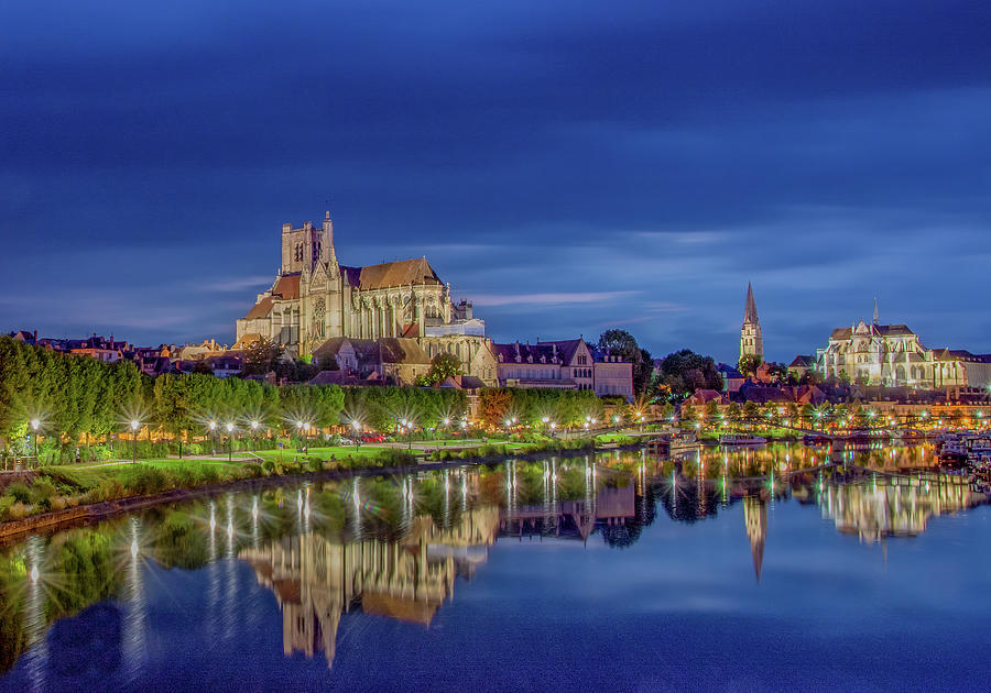 Twilight in Lovely Auxerre Photograph by Marcy Wielfaert