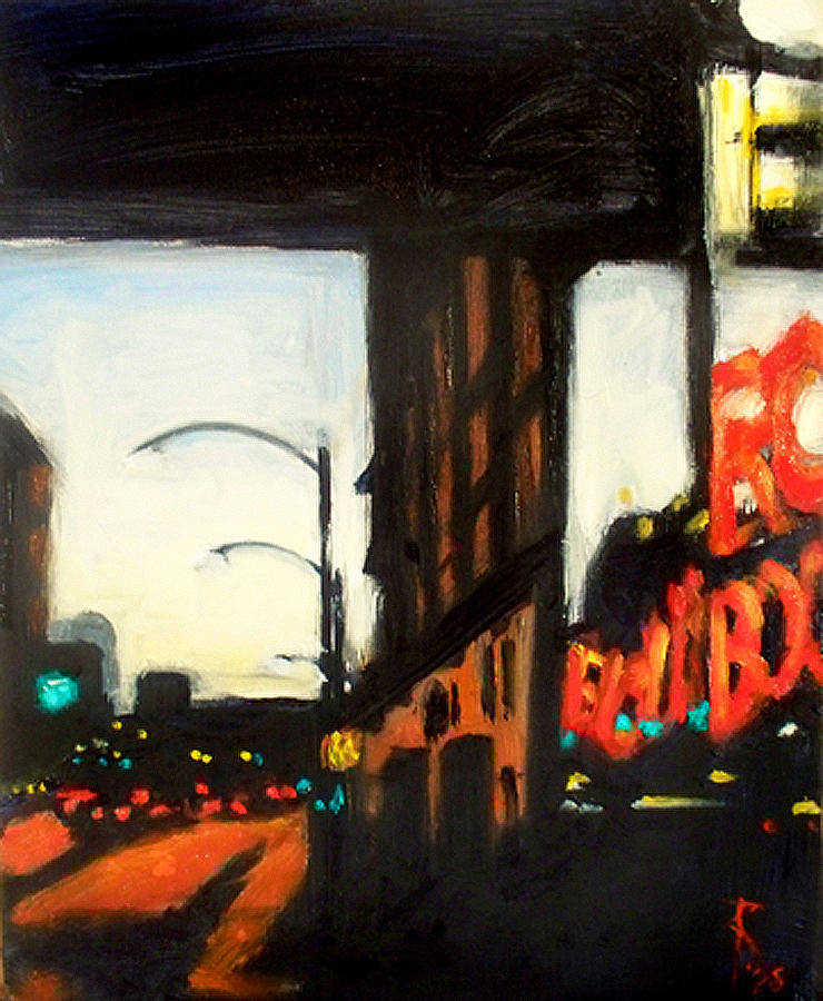 Des Moines Painting - Twilight in Red and Black by Robert Reeves