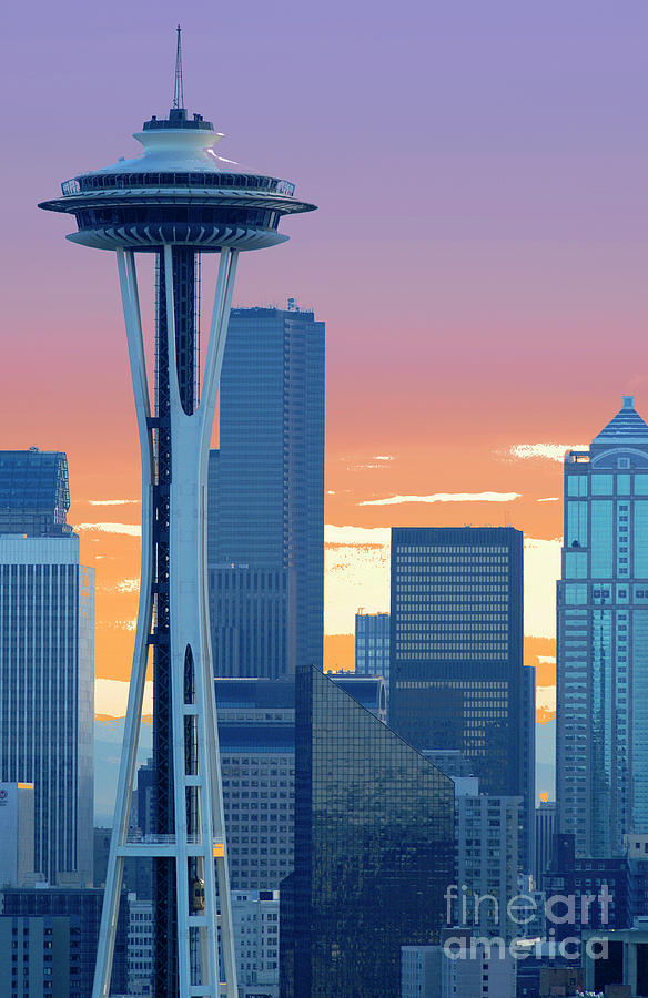 Twilight in Seattle  Photograph by Gunther Allen