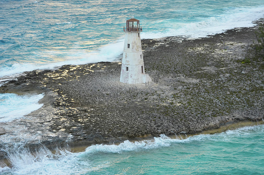 Twilight on Hog Island Lighthouse in High Seas Paradise Island Nassau Bahamas Photograph by Shawn OBrien