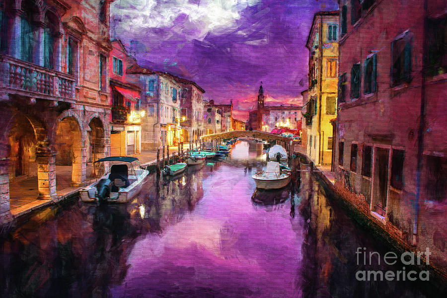 Twilight On Venice Canal Digital Art by Phil Perkins