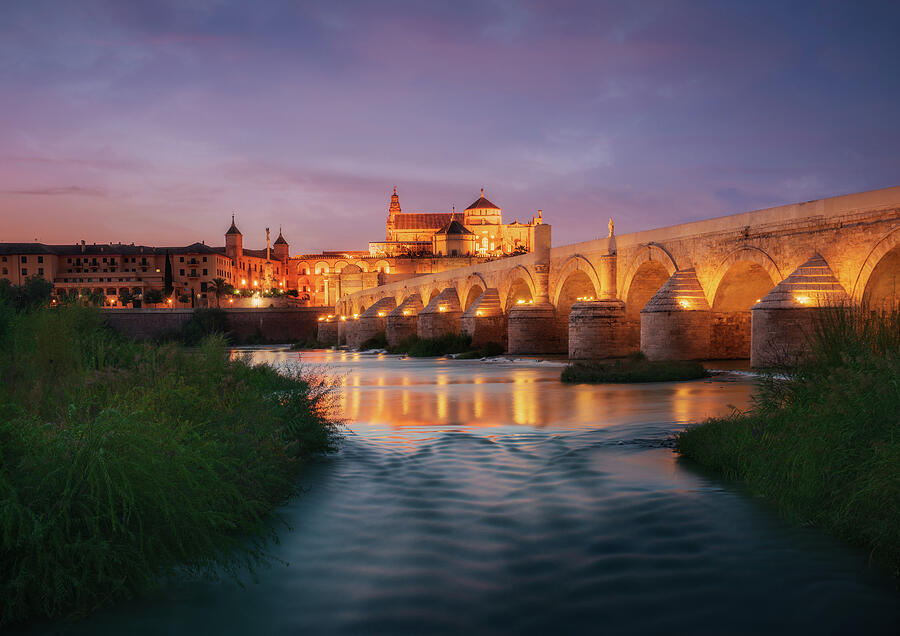 Twilight over Cordoba, The Roman Bridge and Mezquita Photograph by John Wright Twilight over Cordoba, The Roman Bridge and Mezquita Photograph by John Wright