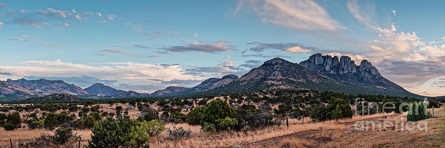 Twilight Panorama Of Sawtooth Mountain And Mount Livermore In The Distance - Davis Mountains Texas Photograph