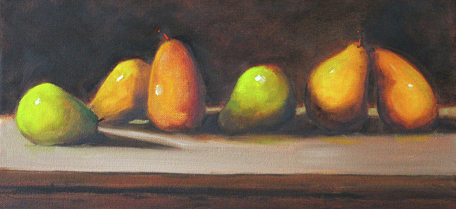 Twilight Pears Painting by Nancy Merkle
