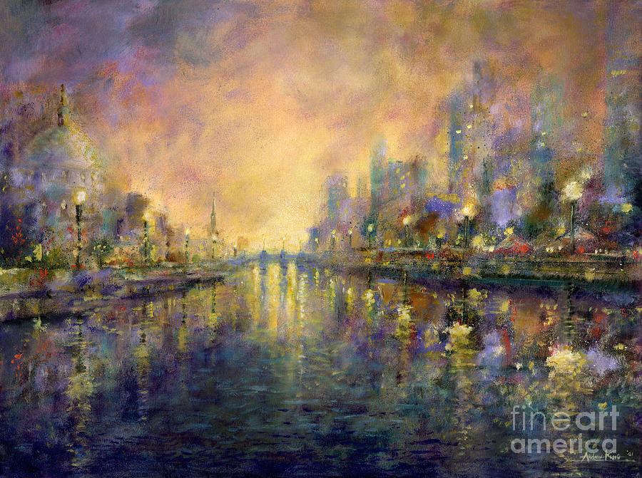Twilight Reflections Painting by Andrew King