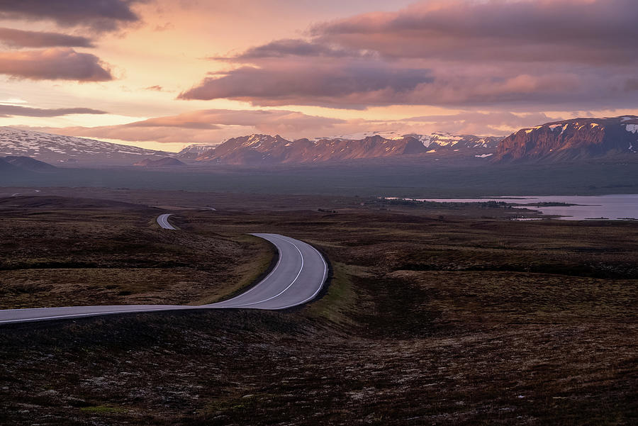 Twilight Road to Thingvellir, Iceland Photograph by William Dickman