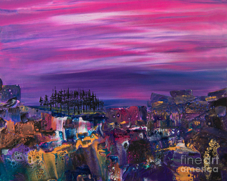 Twilight Sky landscape 7617 Painting by Priscilla Batzell Expressionist Art Studio Gallery