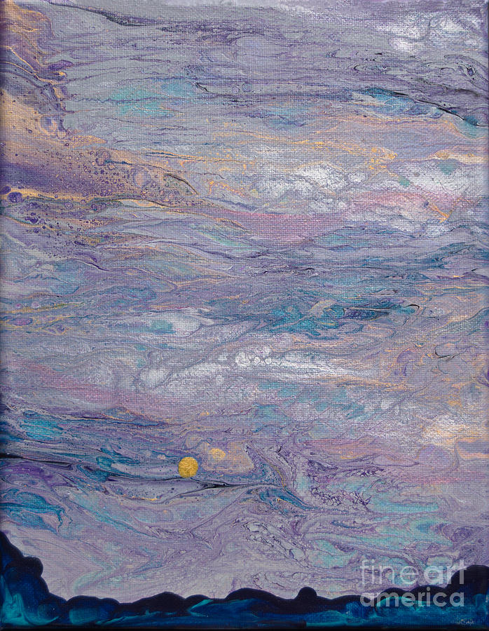 Twilight Sky Moon 7427 Painting by Priscilla Batzell Expressionist Art Studio Gallery