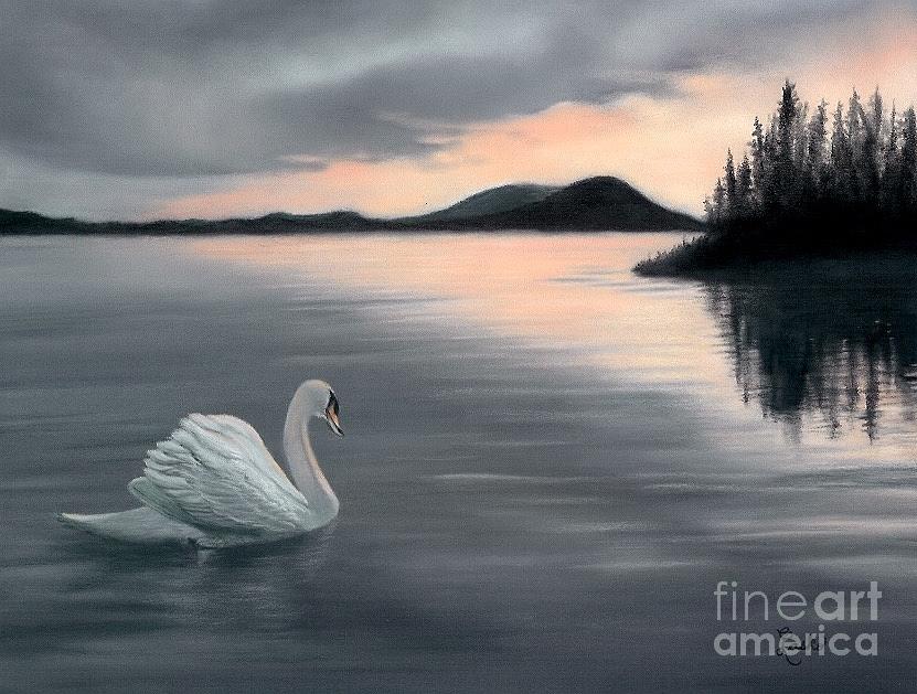 Twilight Swim Painting by Connie Lasko - Fine Art America