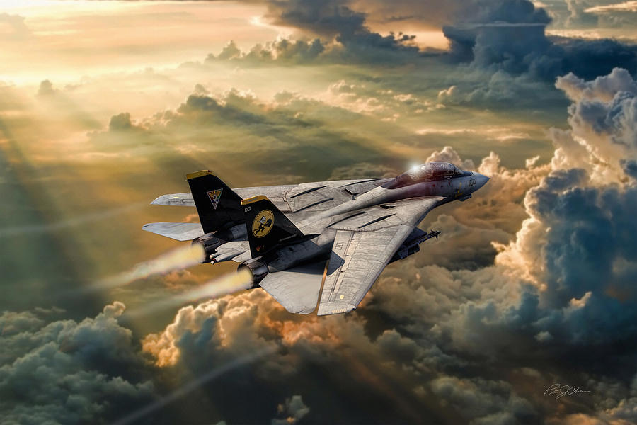 Jet Digital Art - Twilight Tomcatter by Peter Chilelli