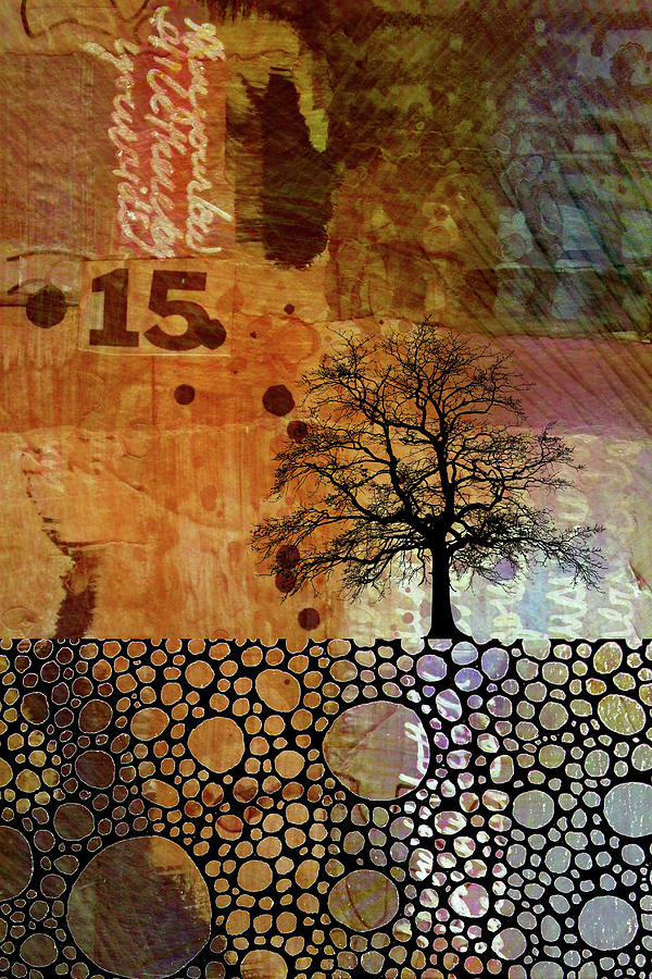 Abstract Digital Art - Twilight Tree by Nancy Merkle