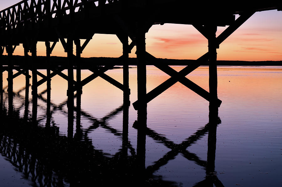 Twilight wooden bridge - Quinta do Lago Photograph by Angelo DeVal