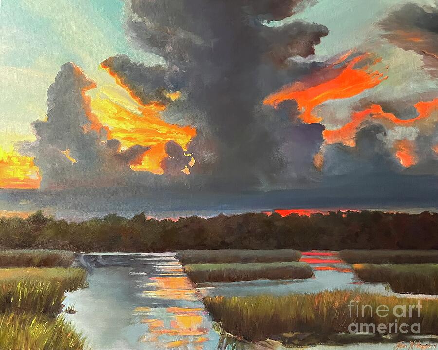 Sunset Painting - Twilights Edge by Jan Dappen