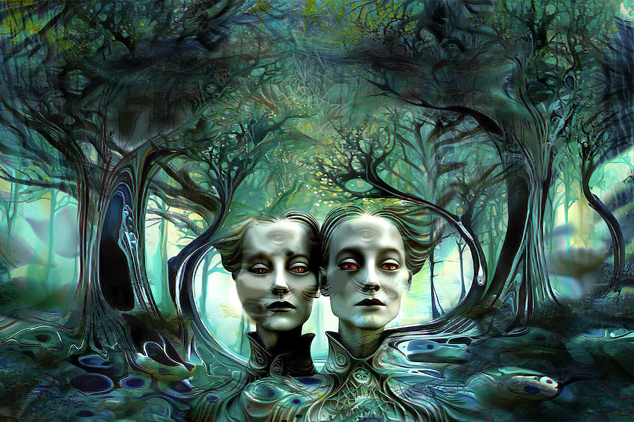 Twin Dryads Digital Art by Lisa Yount