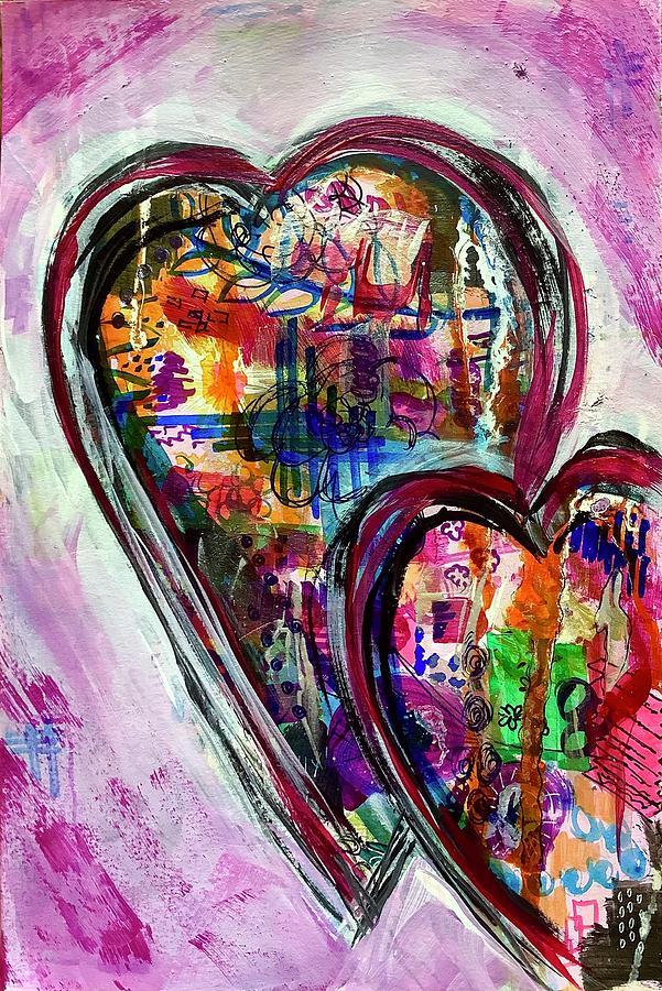 Twin Hearts Painting by Viktoria Stockmal - Fine Art America