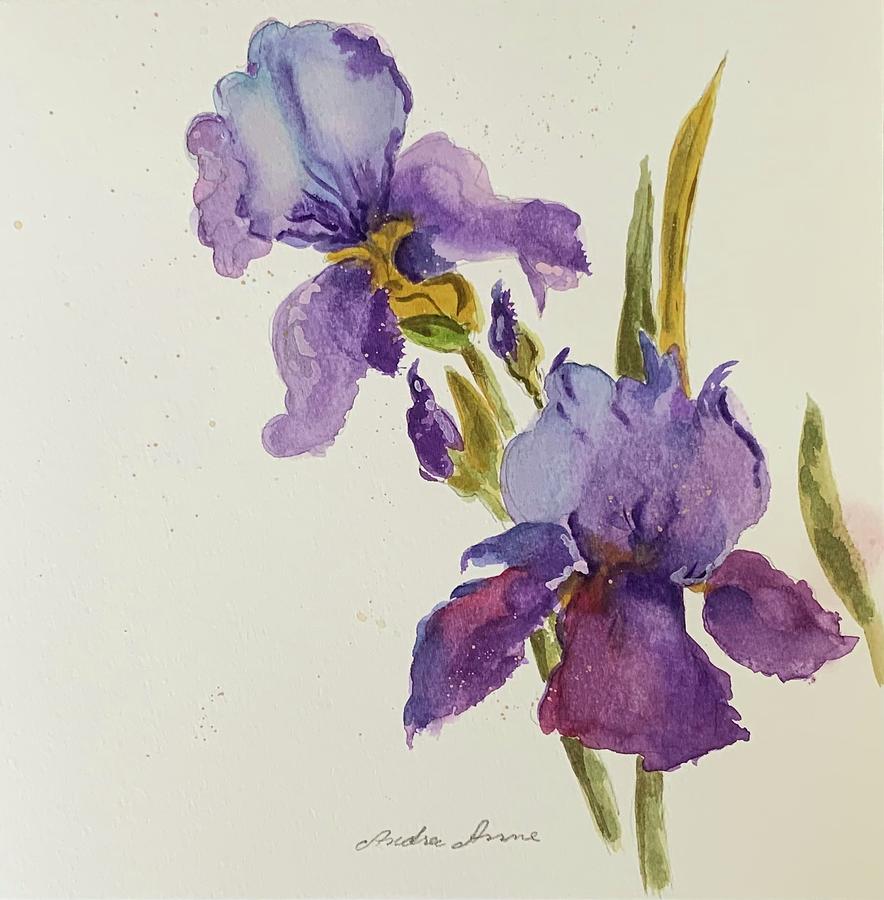 Twin Iris Painting by Andrea Torraca | Fine Art America