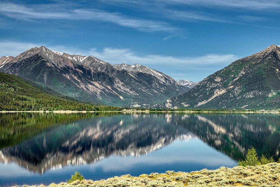 Twin Lake Reflection Photograph by Dana Foreman