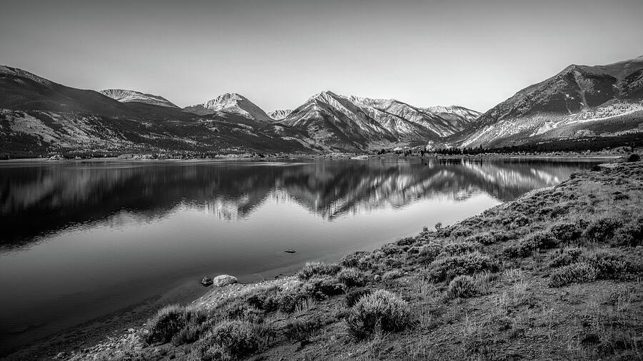 Twin Lakes Colorado Black And White Morning Photograph by Dan Sproul