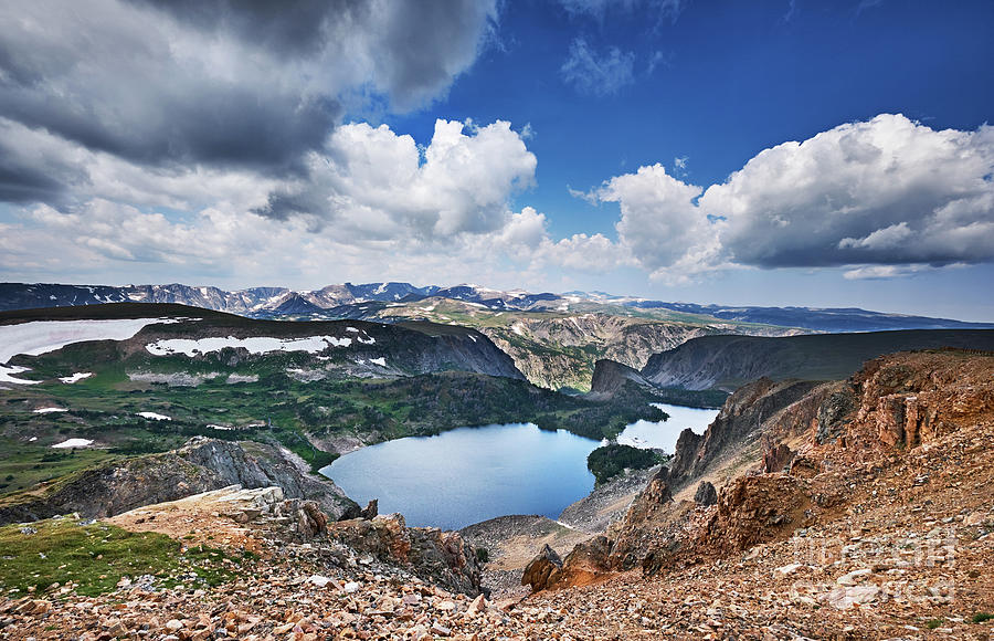 Twin Lakes In Beartooth Mountains Photograph