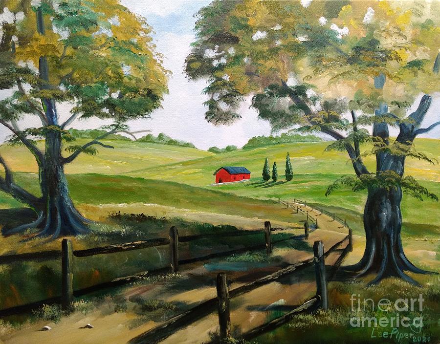 Twin Oaks Farm Painting by Lee Piper