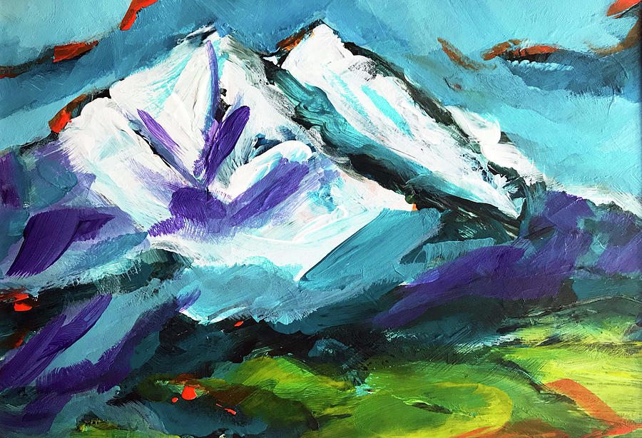 Twin Peaks Mountain in Longmont Colorado Digital Art by Patricia Awapara