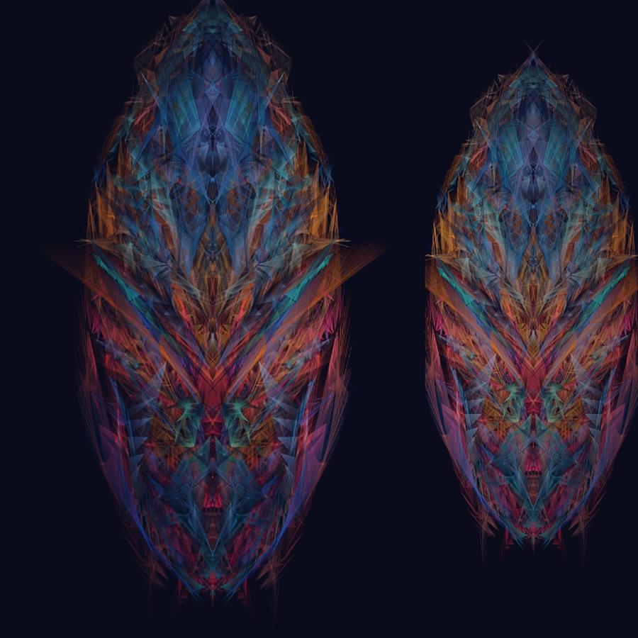 Twin Warriors Mask Digital Art by Michael Canteen