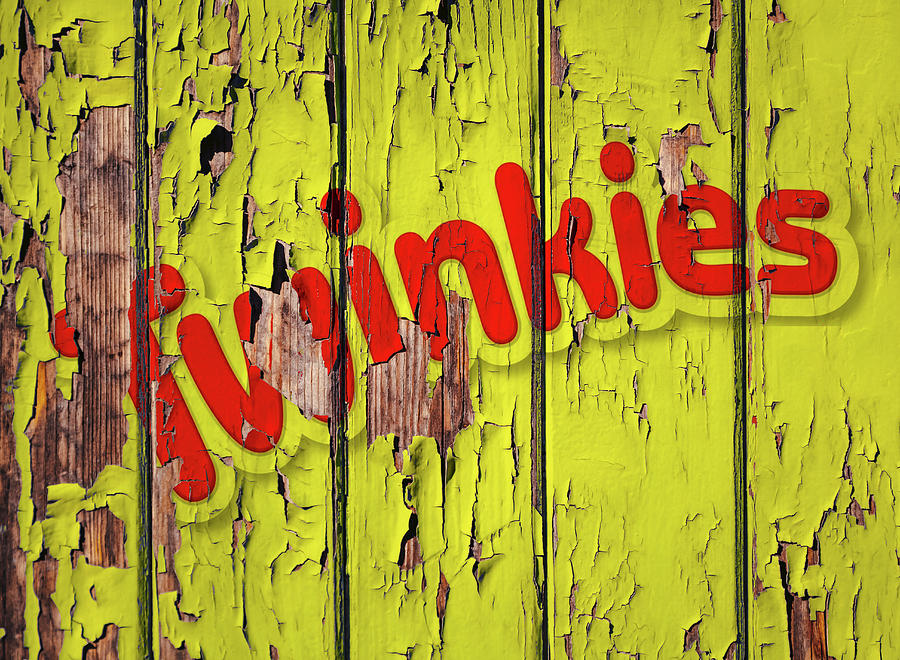 Twinkies Brand Logo Peeling Paint on Wood Wall Mixed Media by Design ...