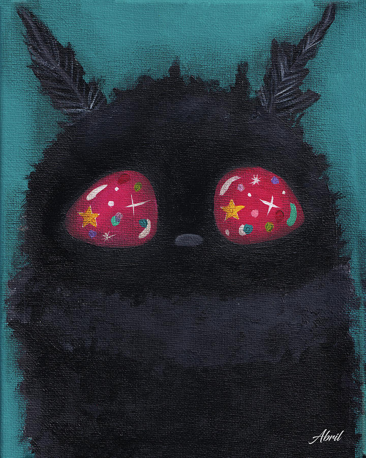 Twinkle Eye Mothman Painting by Abril Andrade