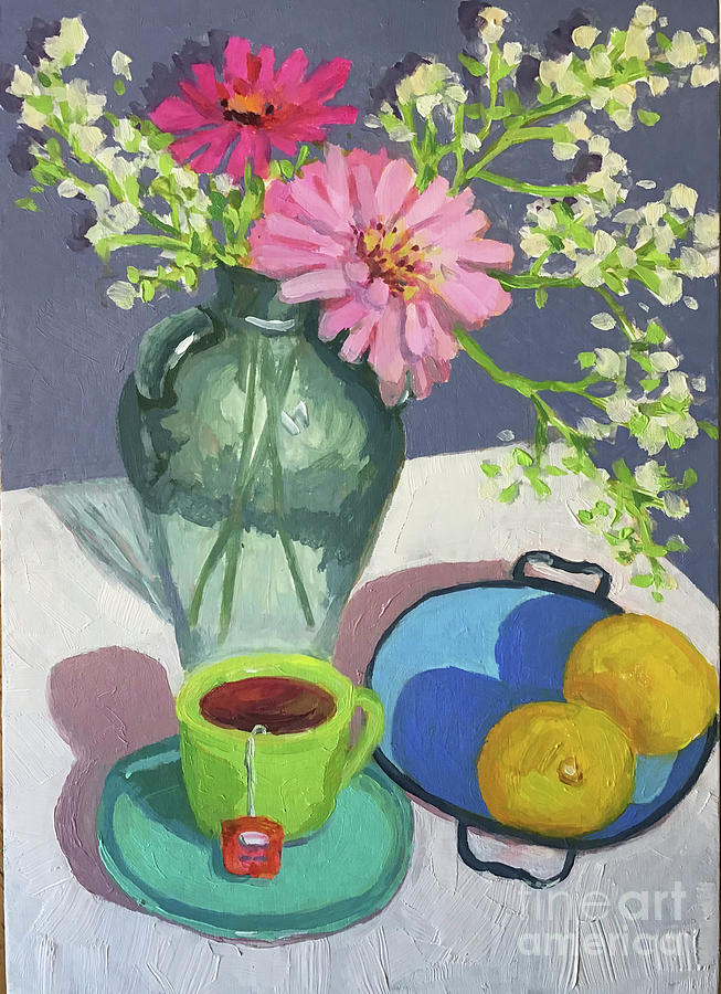Twinnings, Fruit and Flowers Painting by Anne Marie Brown
