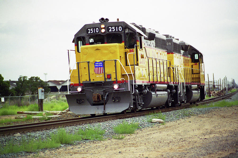 Twins -- Union Pacific GP38-3s in Roseville, California Photograph by Darin Volpe