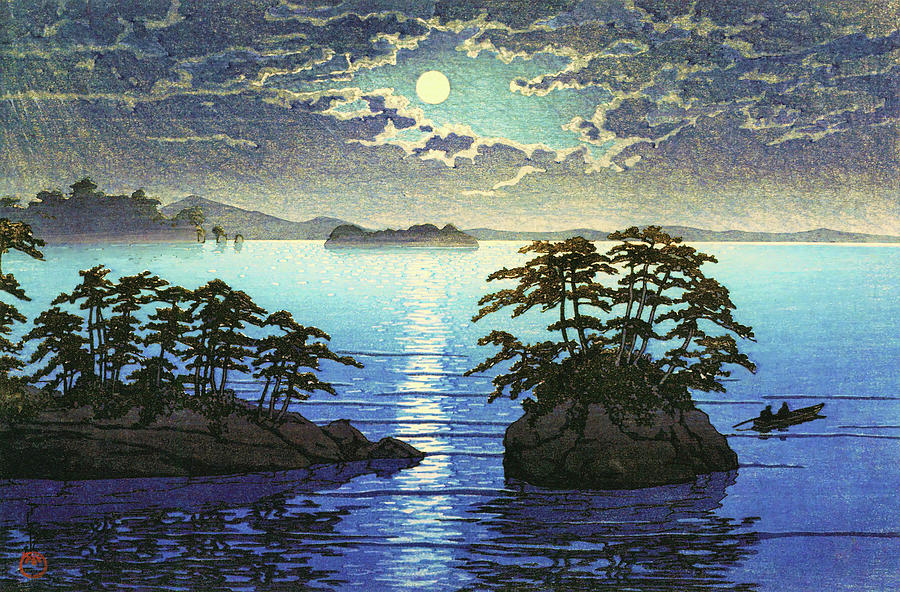 Vintage Painting - Twins island, Matsushima - Digital Remastered Edition by Kawase Hasui