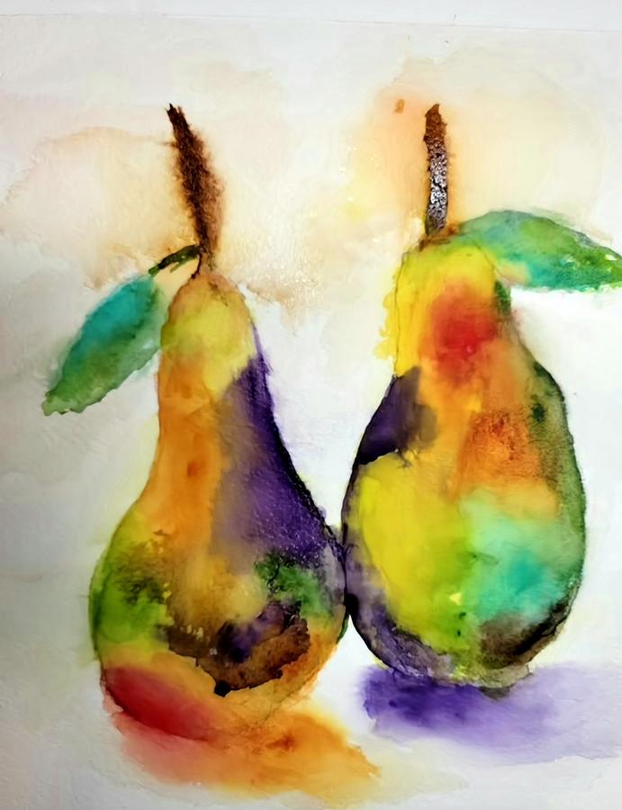 Pear Painting - Twins by Shady Lane Studios-Karen Howard