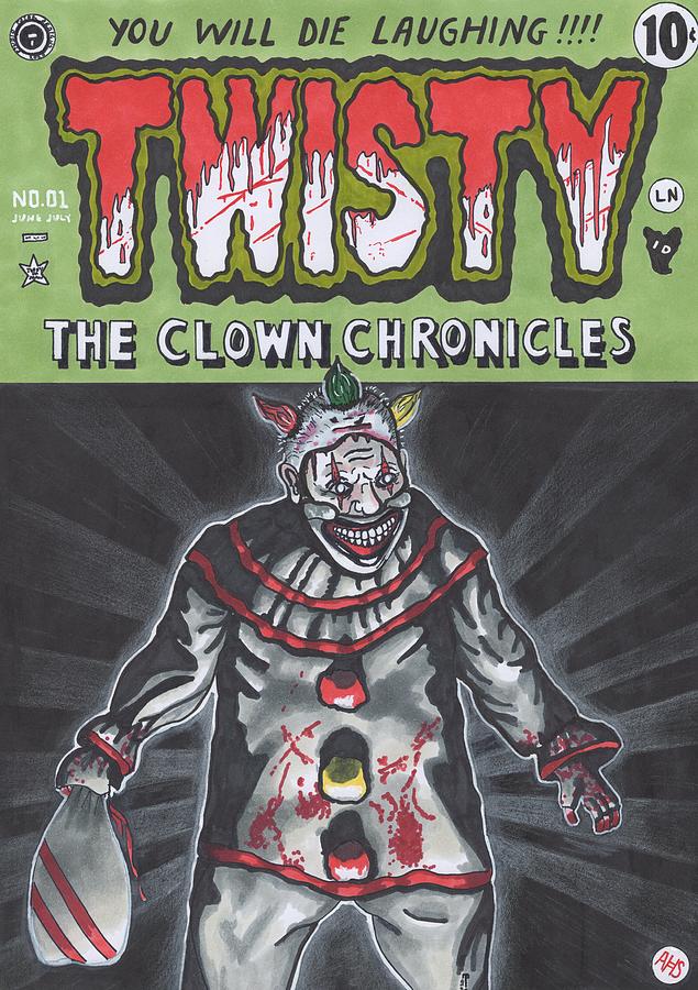 Twisty The Clown Chronicles Issue 1 Drawing By Tracy Van Lieshout 