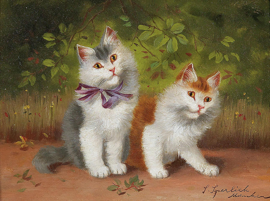 Two Adorable Kittens Painting by Sophie Sperlich