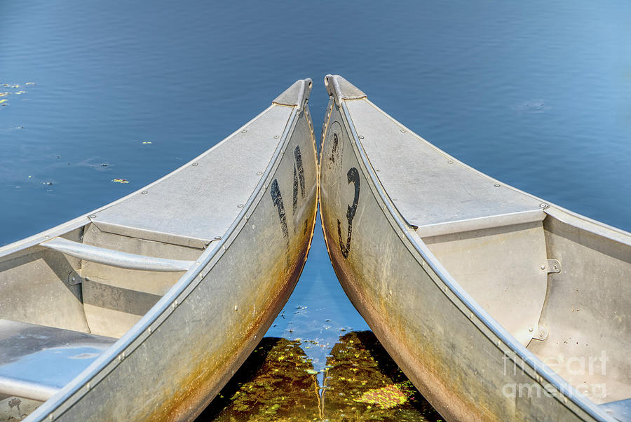 Two Aluminum Canoes Photograph