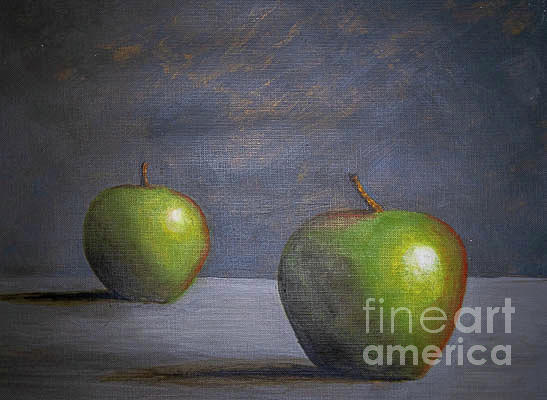 Two Apples  Painting by Nicole Robles