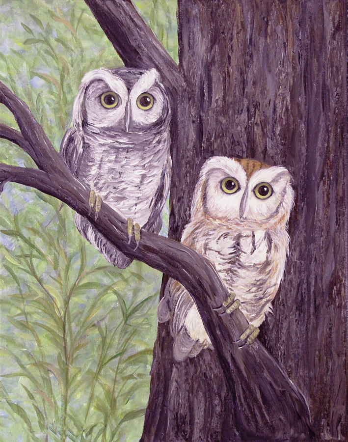 Two Are Watching Painting by Linda Goodman - Fine Art America