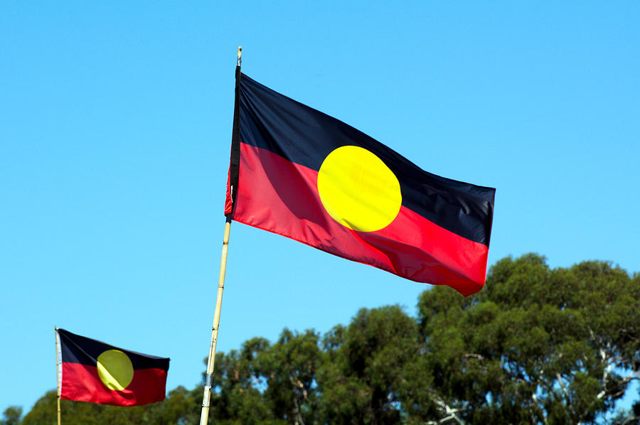 Two Australian Aboriginal Flag Photograph by Rafael Ben-Ari