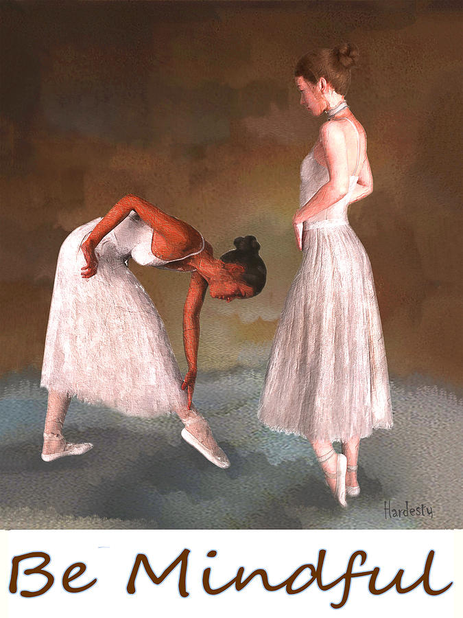 Two ballerinas standing offstage zen yoga buddhism Digital Art by David Hardesty