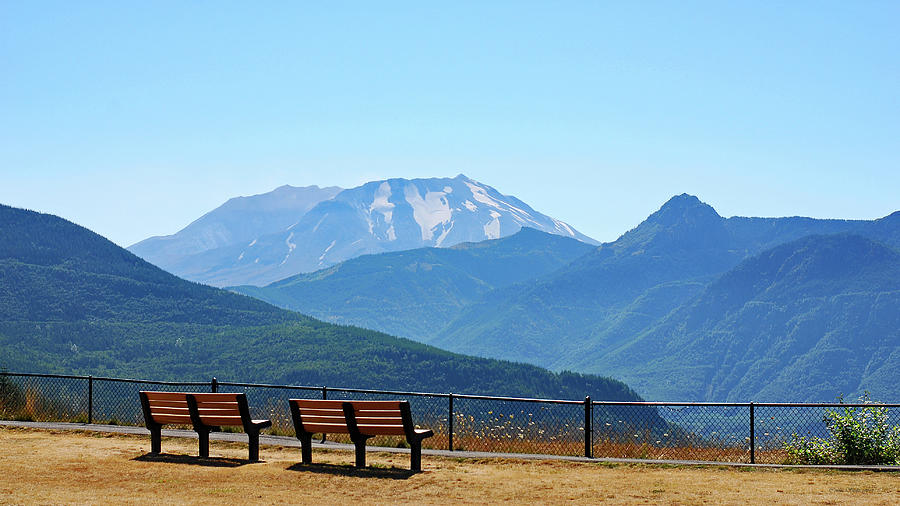 Two Benches at Mount St. Helens Photograph by Connie Fox