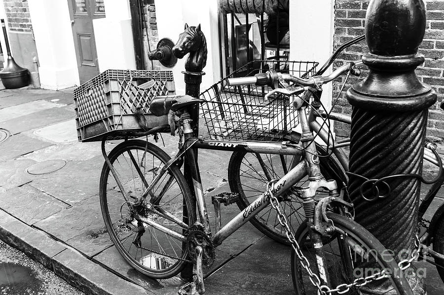 Bicycle Photograph - Two Bicycles in New Orleans by John Rizzuto