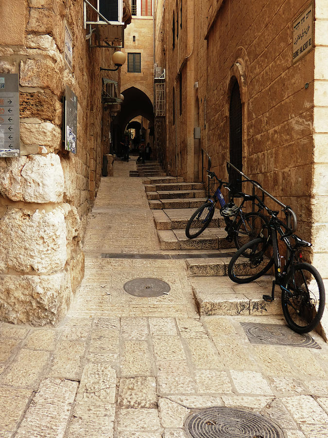 Two Bicycles In Stone Alley Photograph