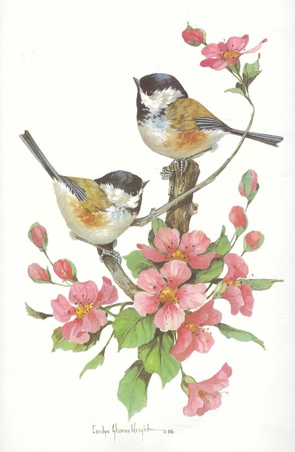 Two Birds and Flowers Painting by Carolyn Shores Wright - Fine Art America