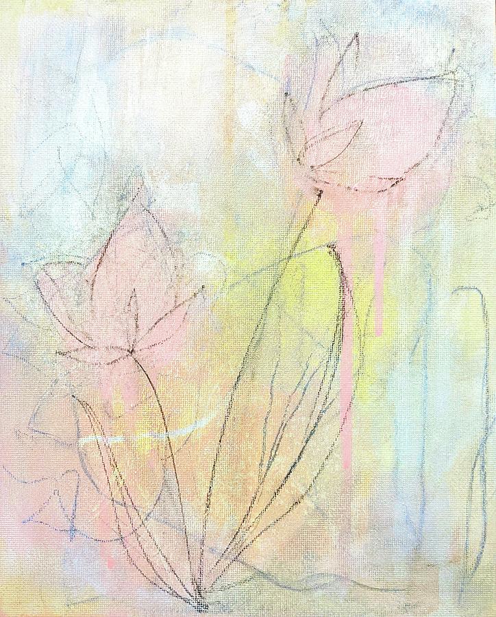 Two Blooms Mixed Media by Valerie Reeves