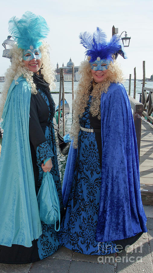 Two blue ladies in masks Photograph by Irina Afonskaya